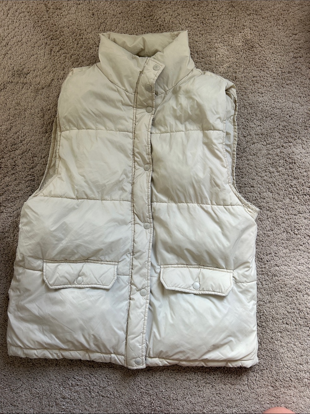aerie Cream Quilted Puffer Vest